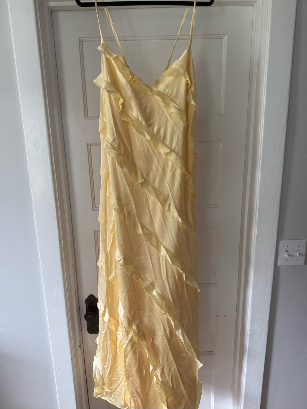 Show Me Your MuMu Yellow Ruffled Maxi Slip Dress